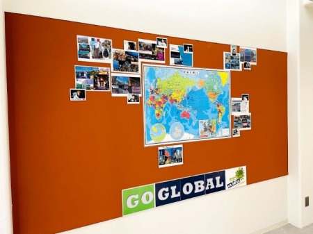 国際センターの廊下にあるGO GLOBAL MAP