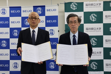 左：南山学部長、右：松原学部長