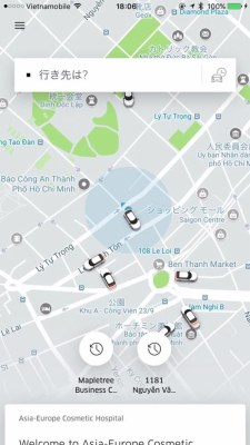 Ho Chi Minh has many Uber vehicles.